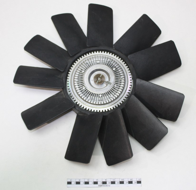 Крыльчатка вентилятора D=380 мм11 лопастей в сборе с муфтой дв.ISF 2.8